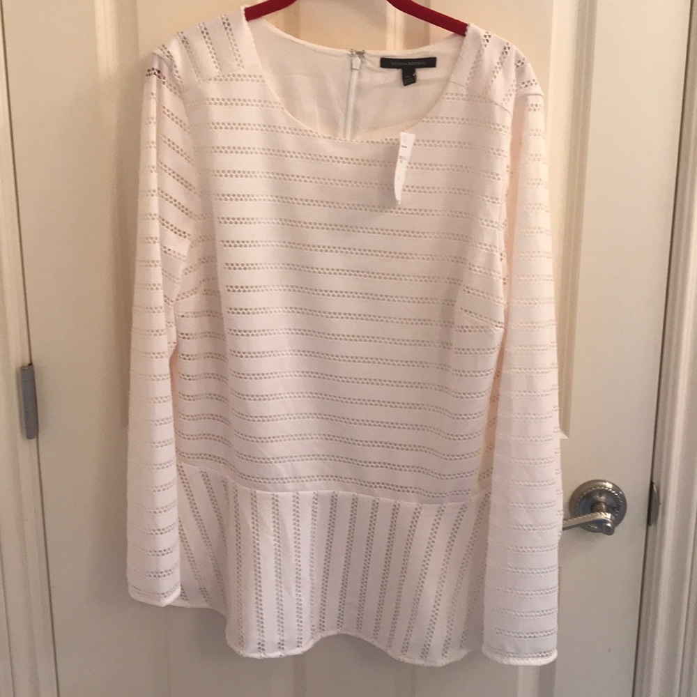 White peplum top